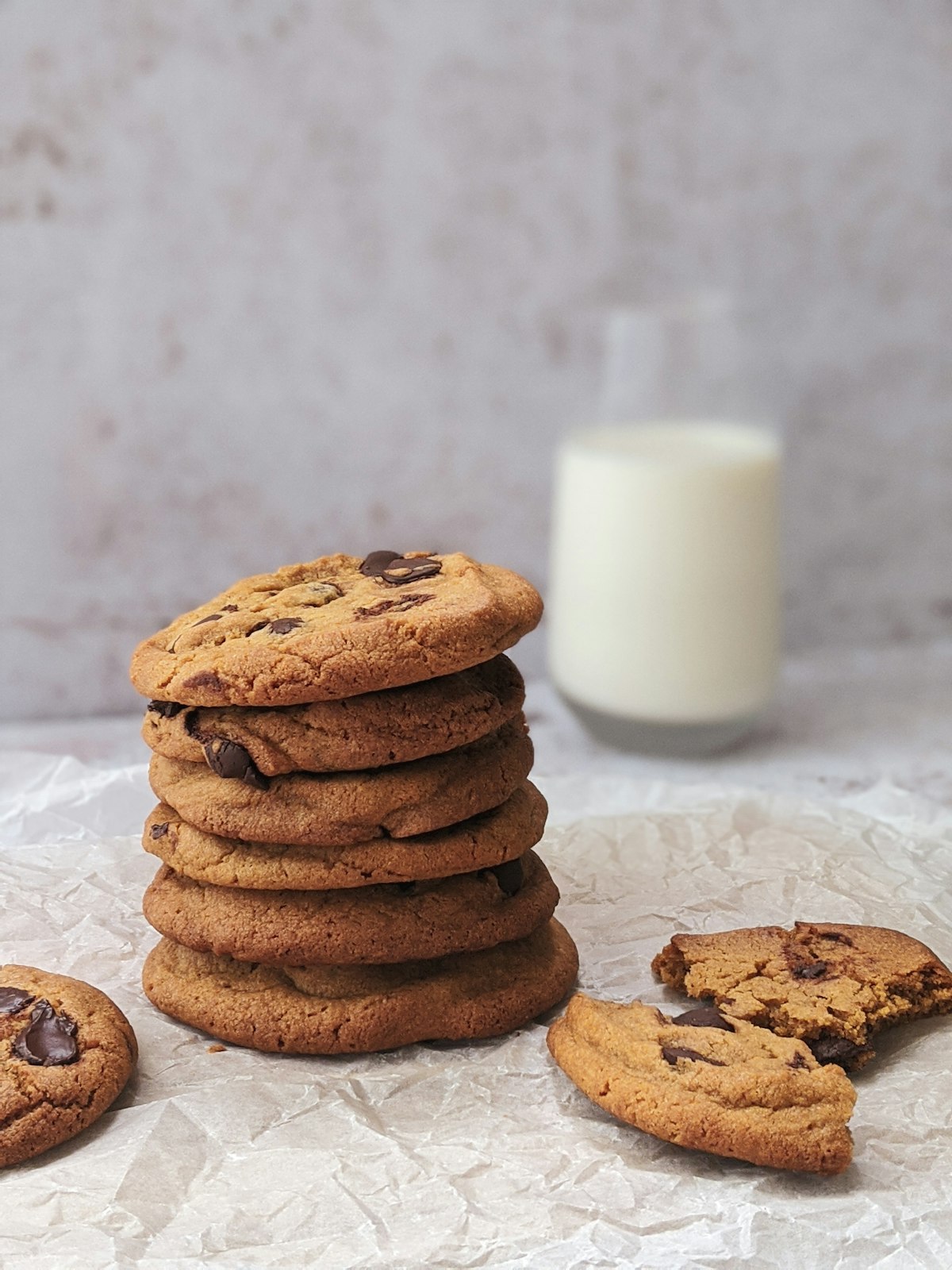 A stack of homemade cookies