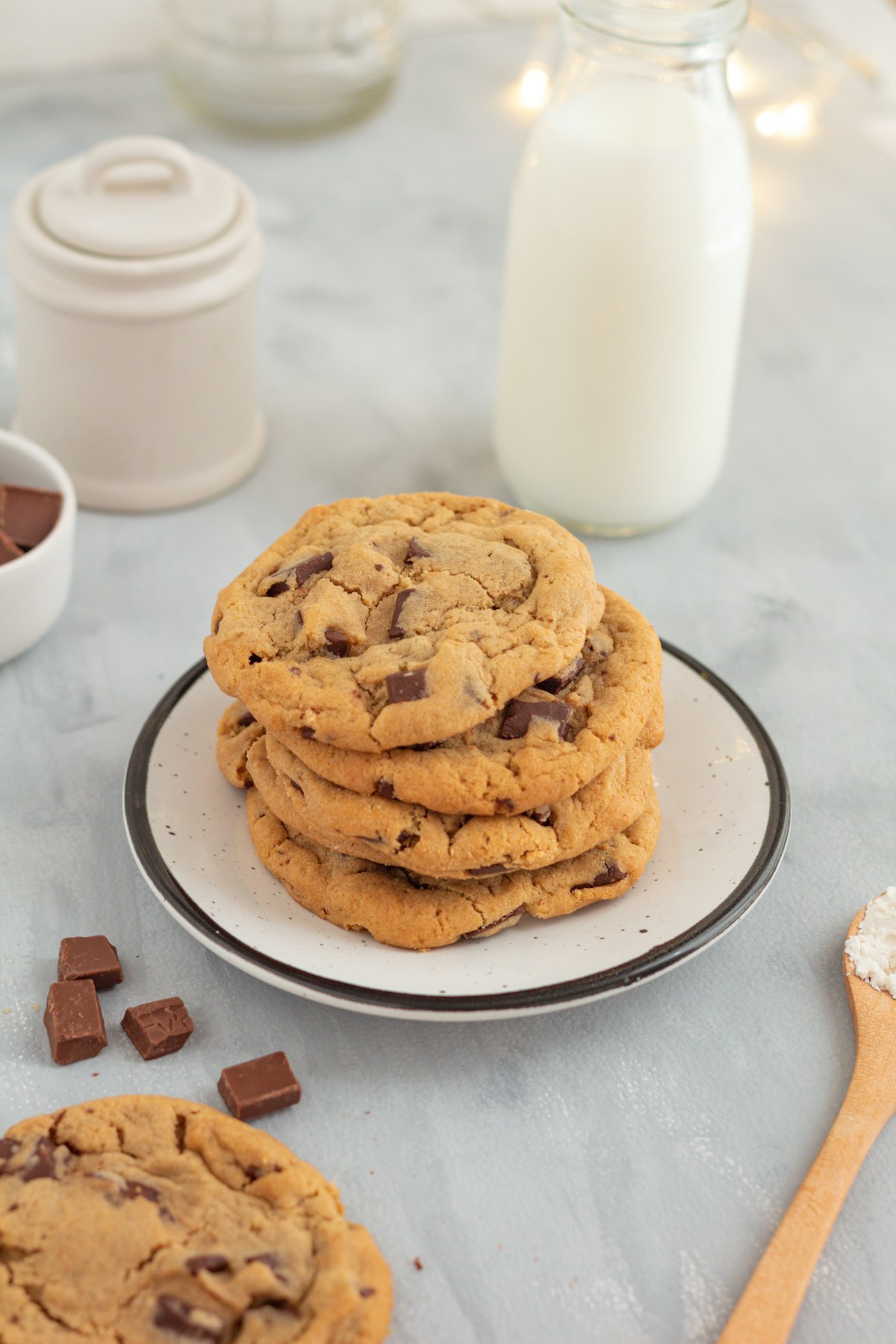 A stack of homemade cookies